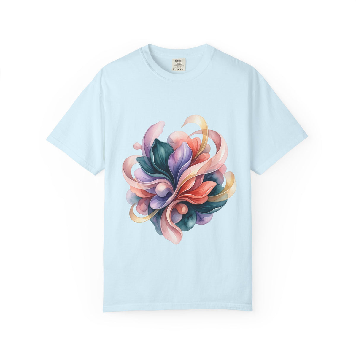 T-Shirt — Colorful Abstract Floral Swirl Graphic Tee