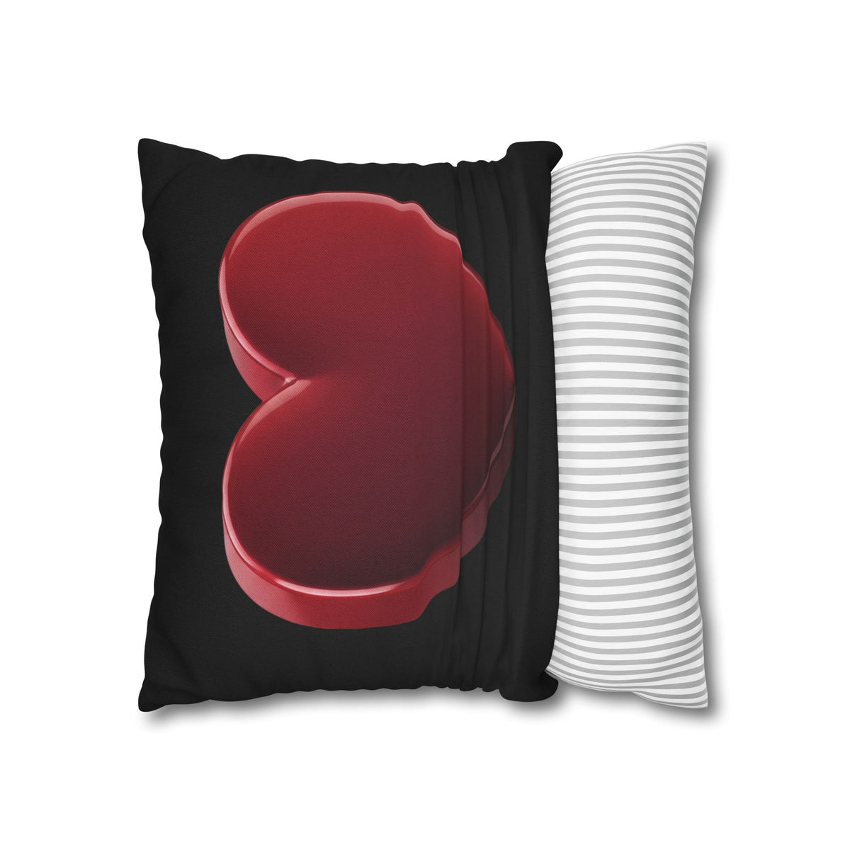 Red Heart Black Spun Polyester Square Pillowcase