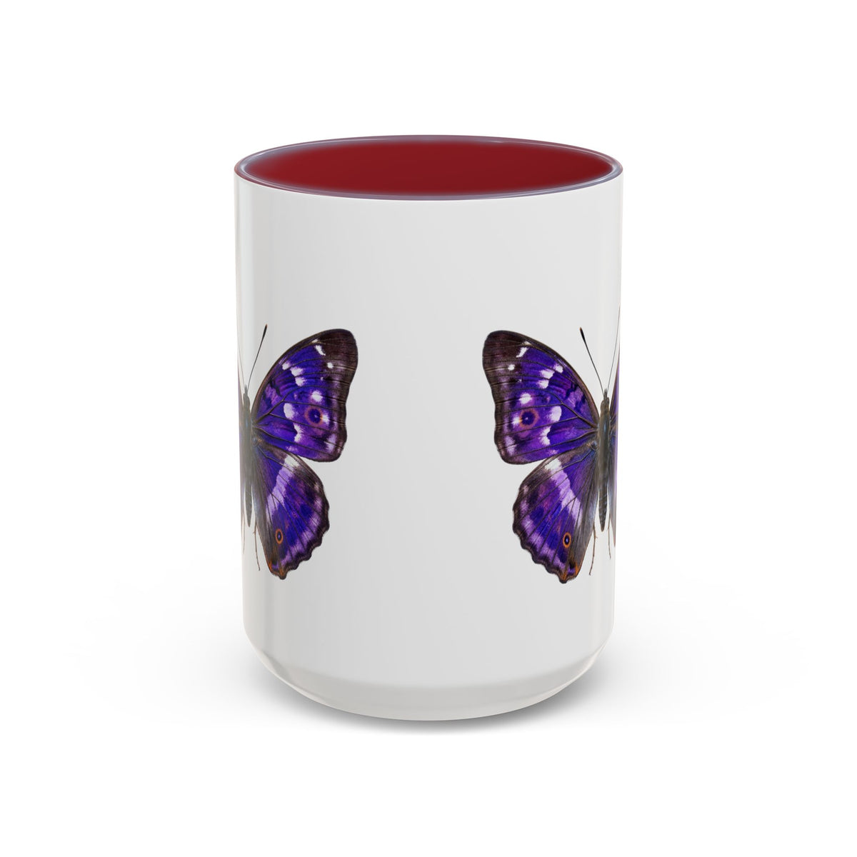 Purple Butterfly Accent Coffee Mug – Elegant Floral Butterfly Ceramic Cup