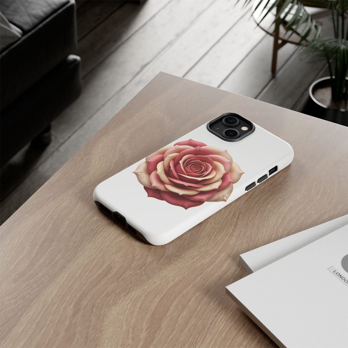 Rose Waterdrop Tough Phone Case — Protective Floral iPhone Cover