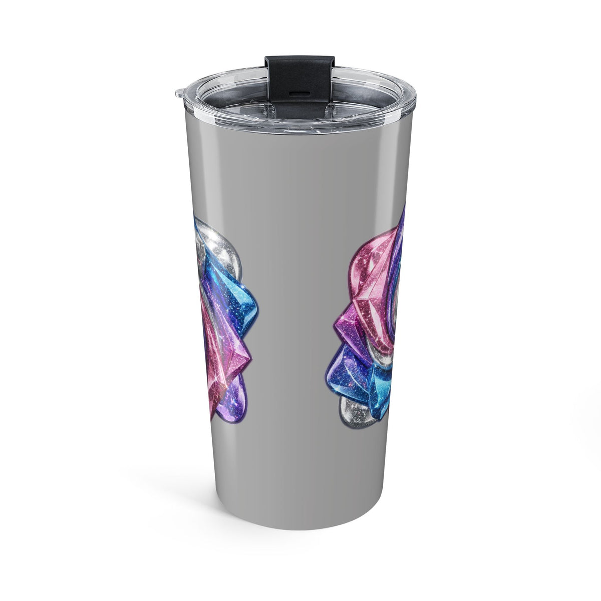 3D Glitter Design Light Grey Insulated Tumbler 20oz