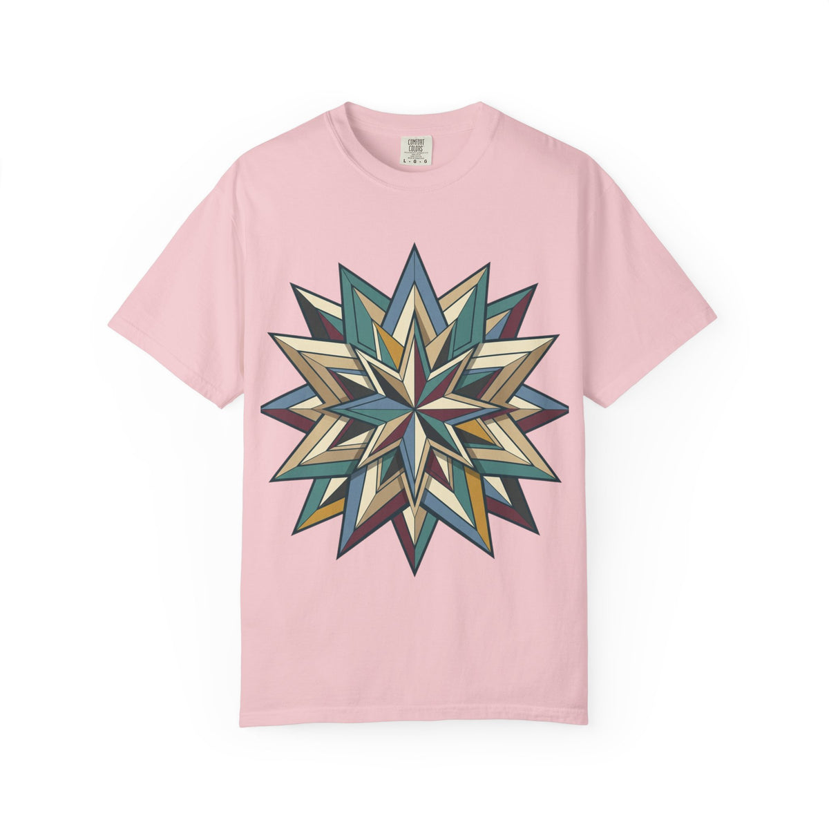 Geometric Starburst T-Shirt — Vintage Compass Rose Graphic Tee