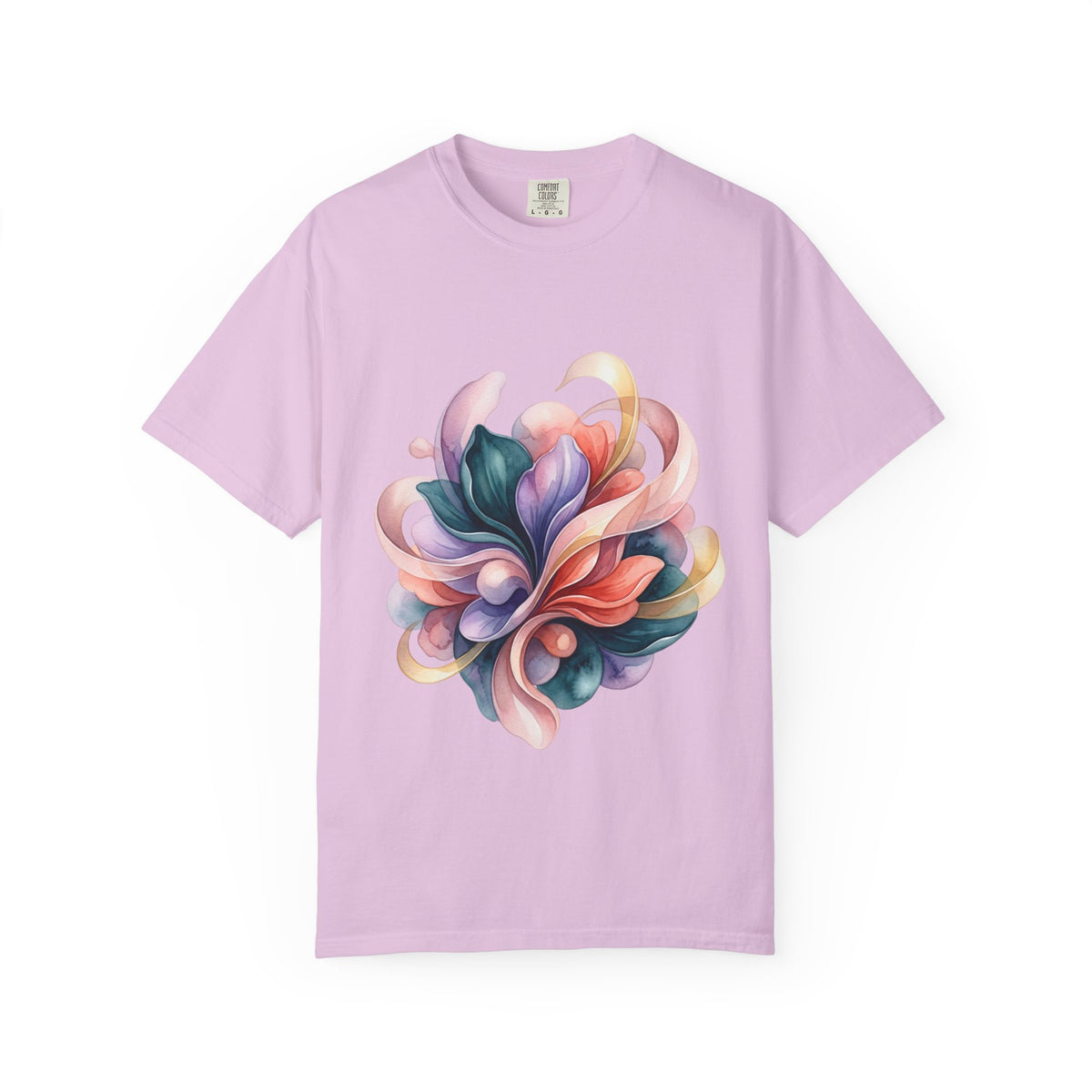 T-Shirt — Colorful Abstract Floral Swirl Graphic Tee