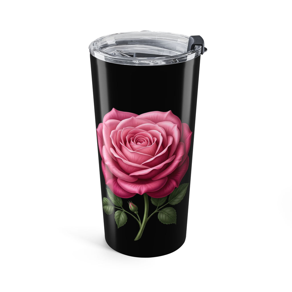 Pink Rose Black Tumbler 20oz