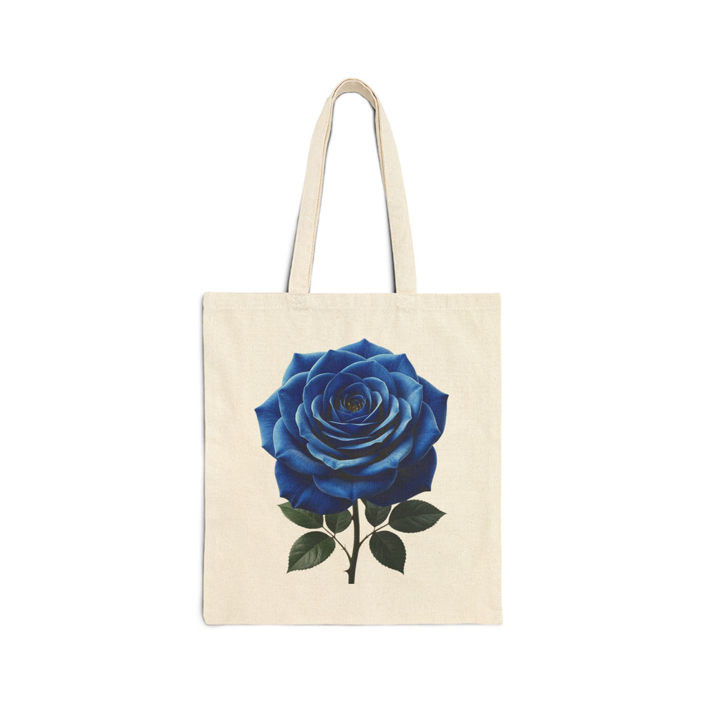 Blue Rose Tote Bag – Botanical Canvas Shopper