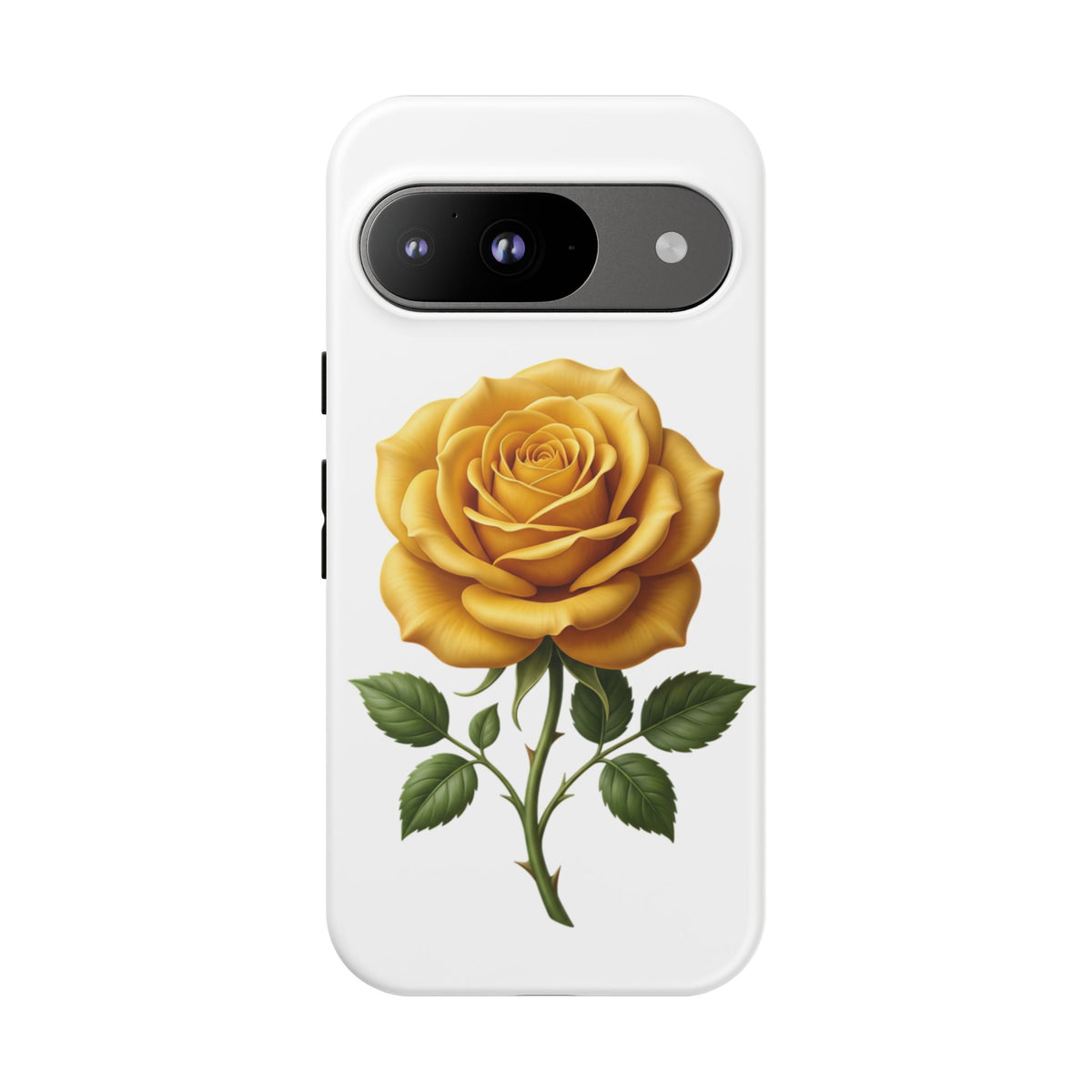 Yellow Rose Phone Case — Vintage Floral Tough Protective Cover