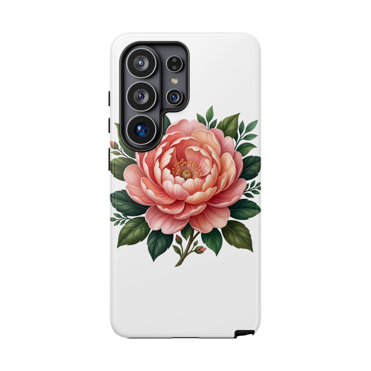 Floral Peony Tough Phone Case — Protective Botanical iPhone Cover