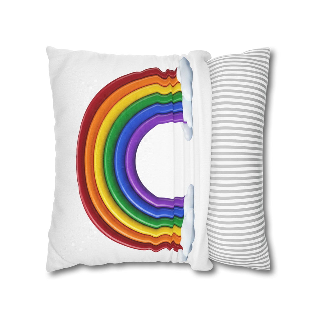 Rainbow Spun Polyester Square Pillowcase