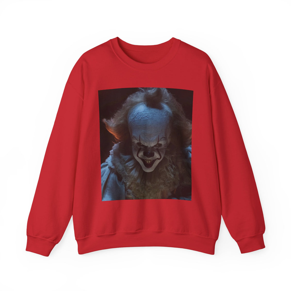 Horror Clown Crewneck Sweatshirt — Scary Pennywise Portrait