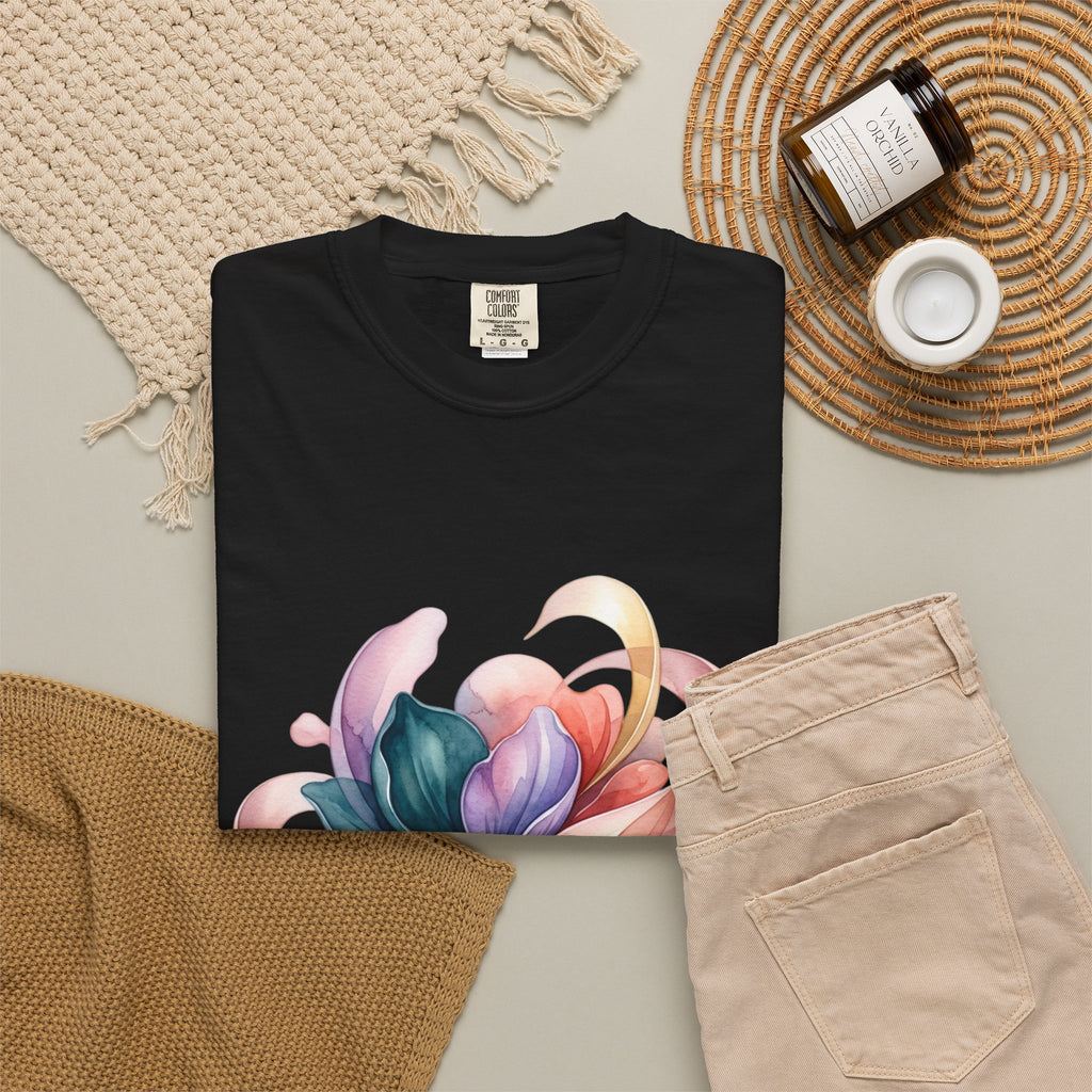 T-Shirt — Colorful Abstract Floral Swirl Graphic Tee