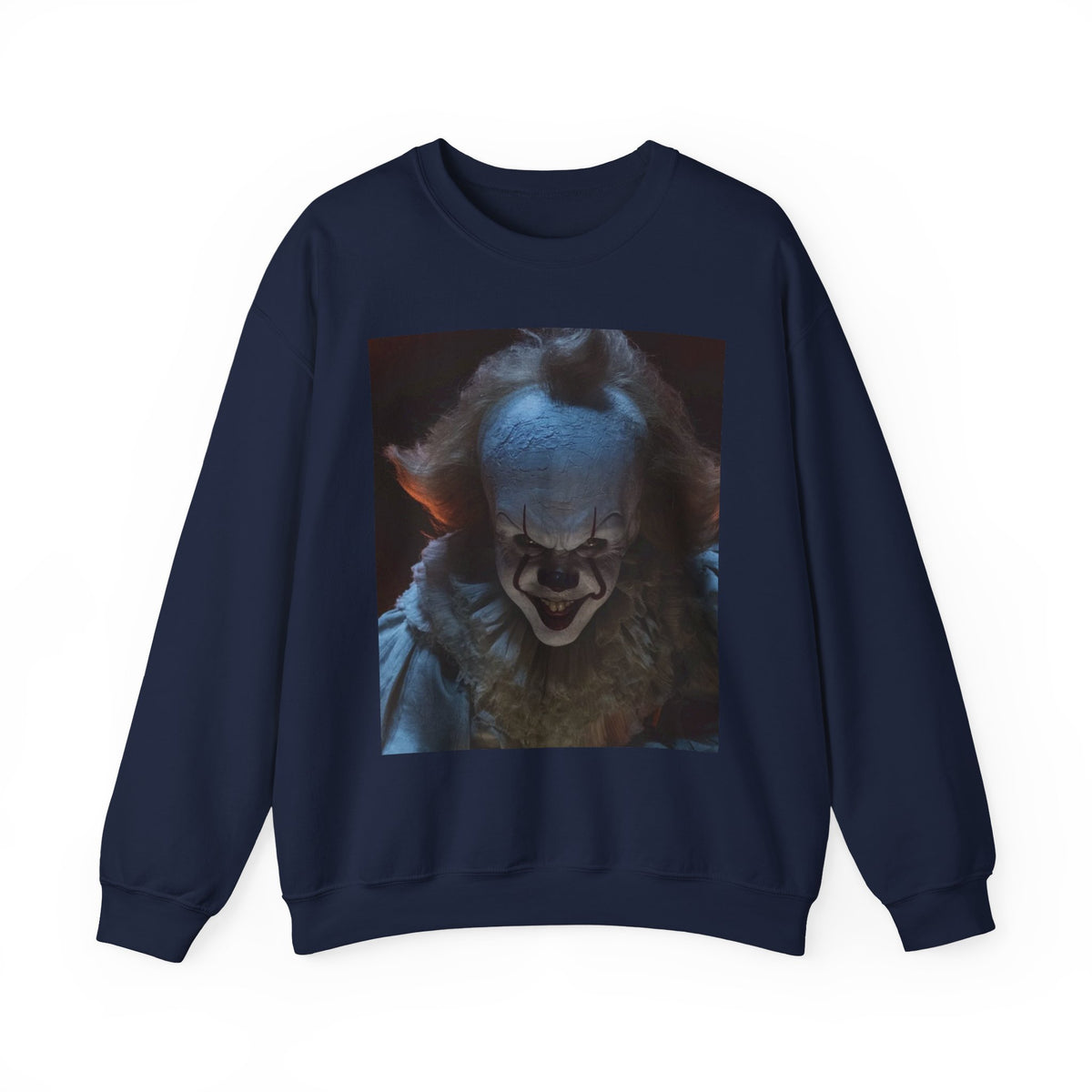 Horror Clown Crewneck Sweatshirt — Scary Pennywise Portrait
