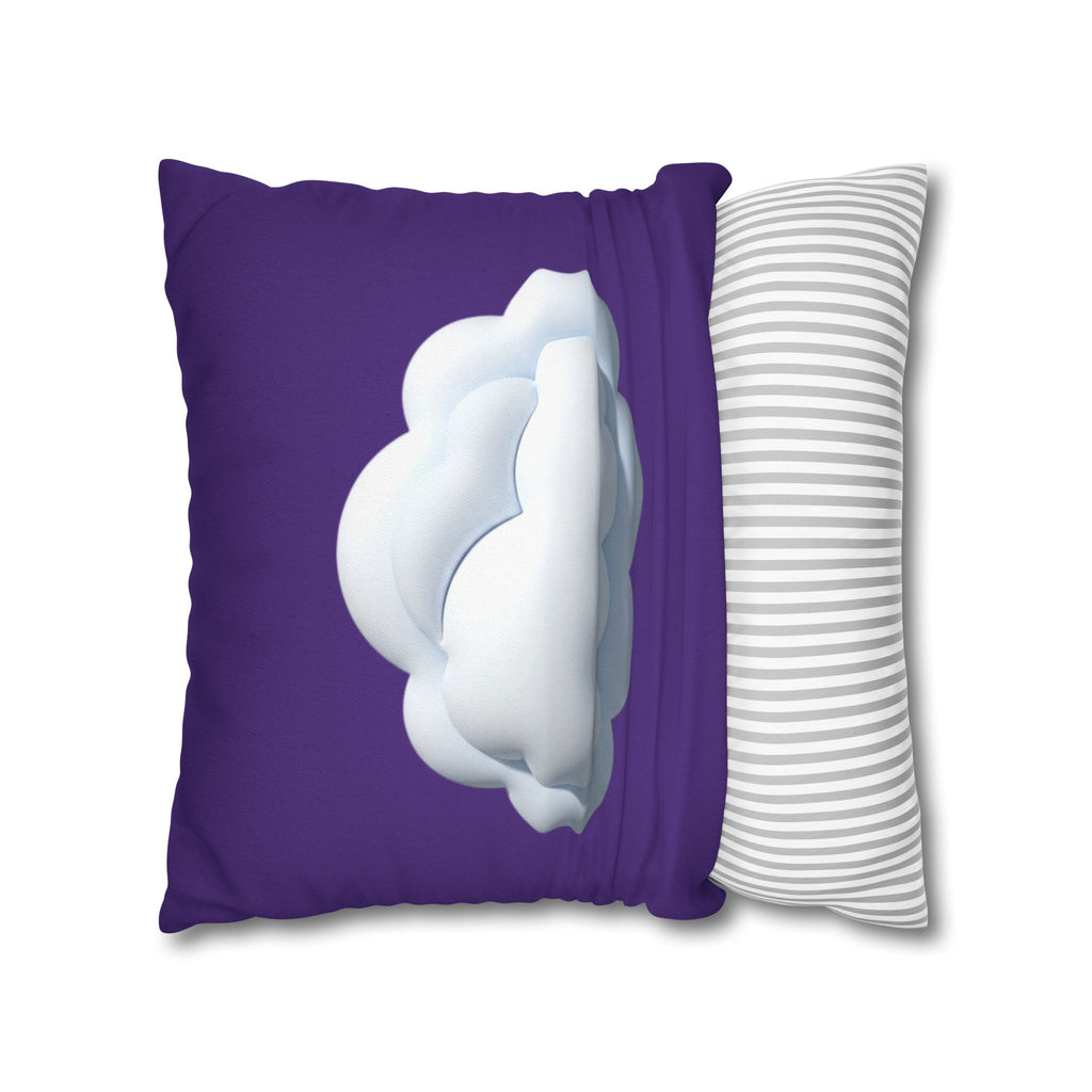 Cloud Graphic Pillowcase - Dark Purple Whimsical Decorative Throw Pillow Cover