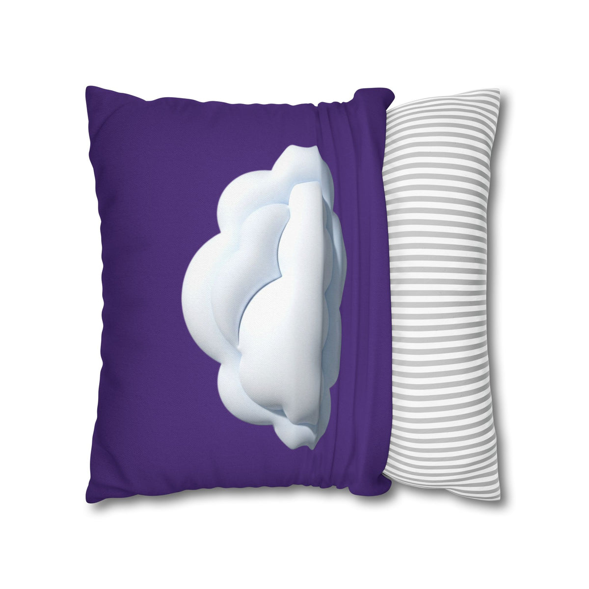 Cloud Graphic Pillowcase - Dark Purple Whimsical Decorative Throw Pillow Cover
