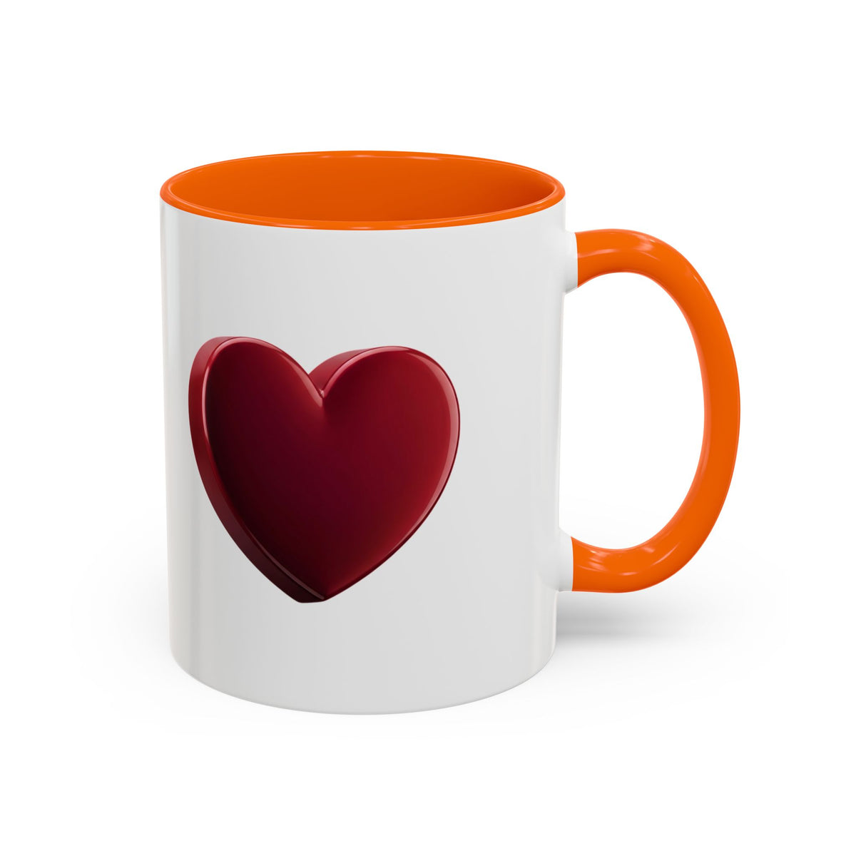 Heart Accent Coffee Mug – Red 3D Heart Design, Valentine’s Day Gift
