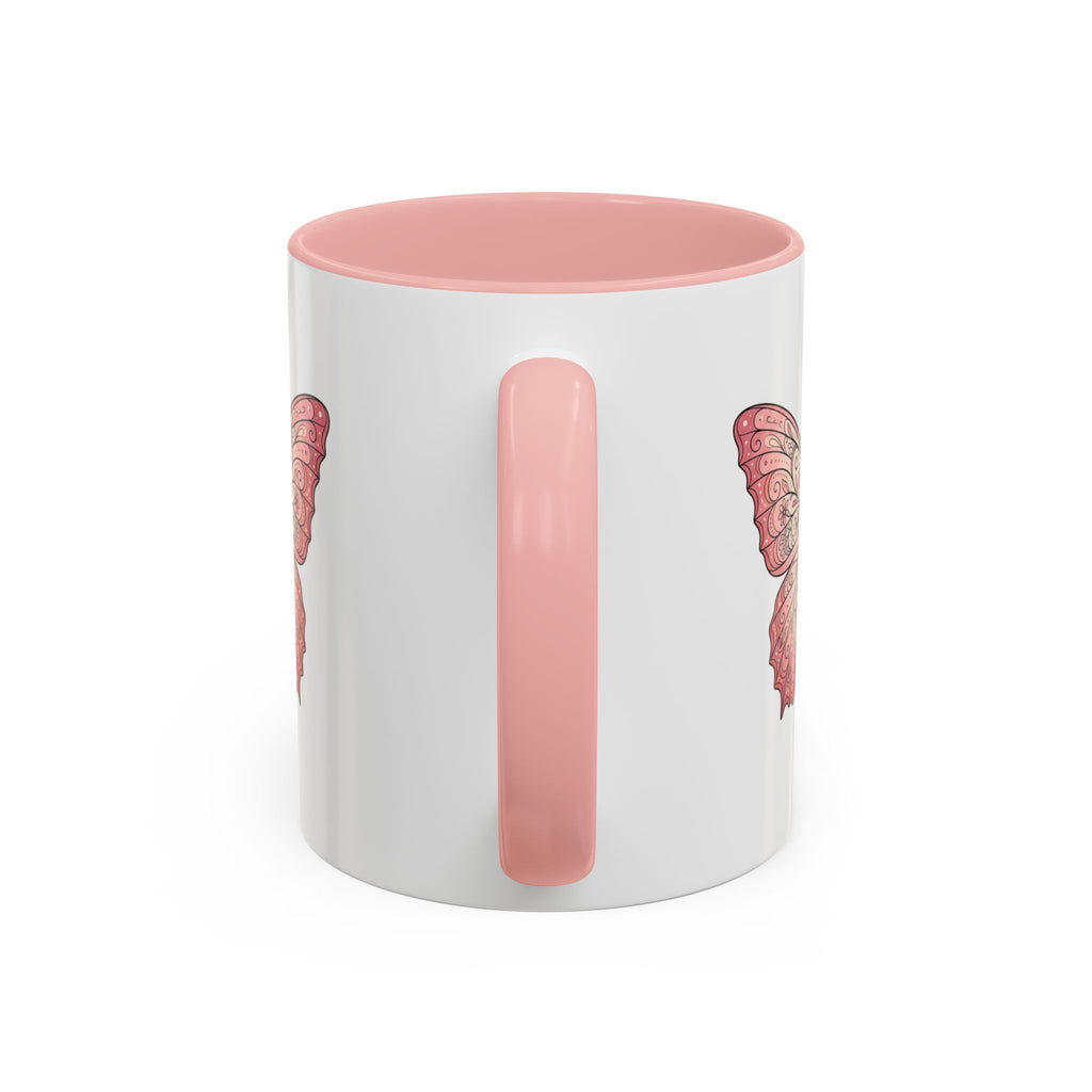 Pink Watercolor Butterfly Accent Coffee Mug — Floral Boho Tea & Coffee Cup (11/15oz)