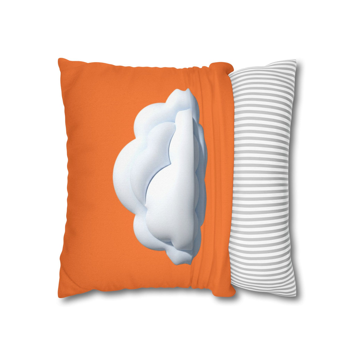 Cloud Graphic Orange Pillowcase — Orange Decorative Throw Pillow Cover