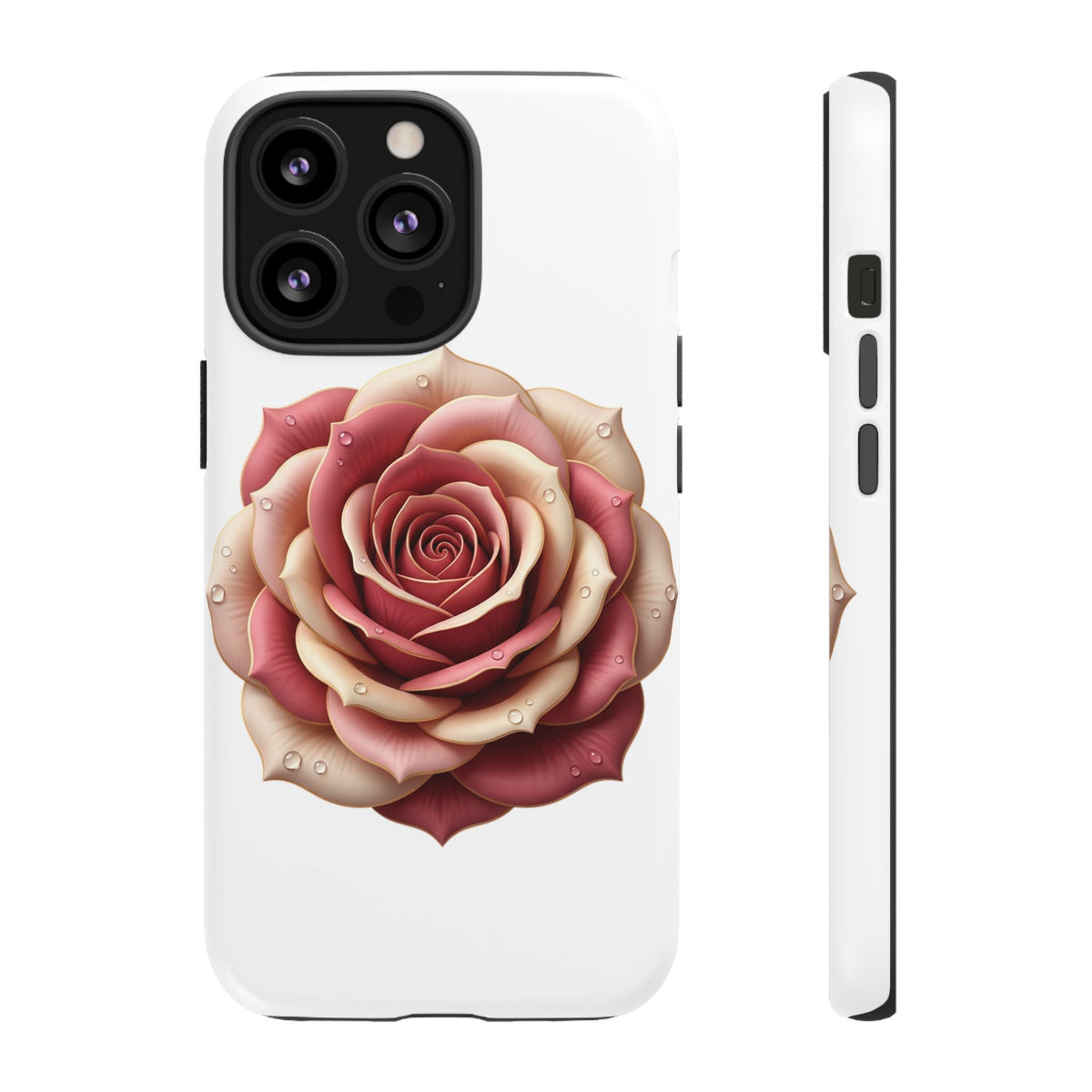 Rose Waterdrop Tough Phone Case — Protective Floral iPhone Cover
