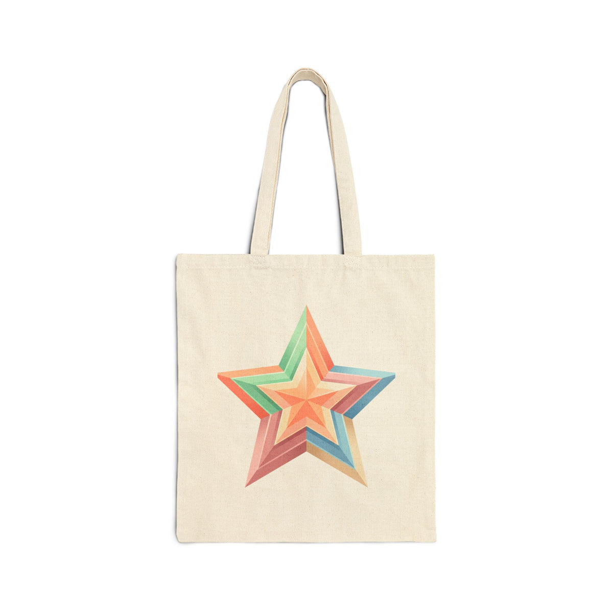 Colourful Star Cotton Canvas Tote Bag