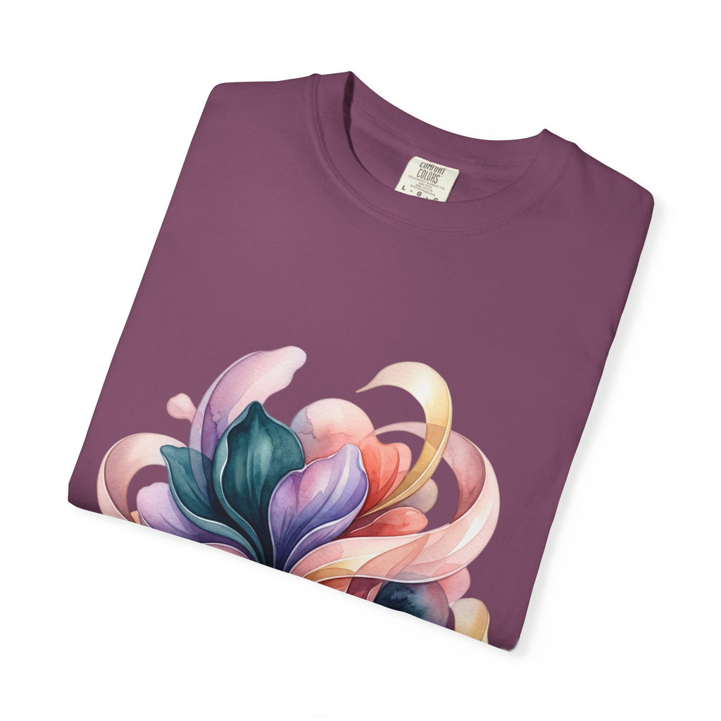 T-Shirt — Colorful Abstract Floral Swirl Graphic Tee