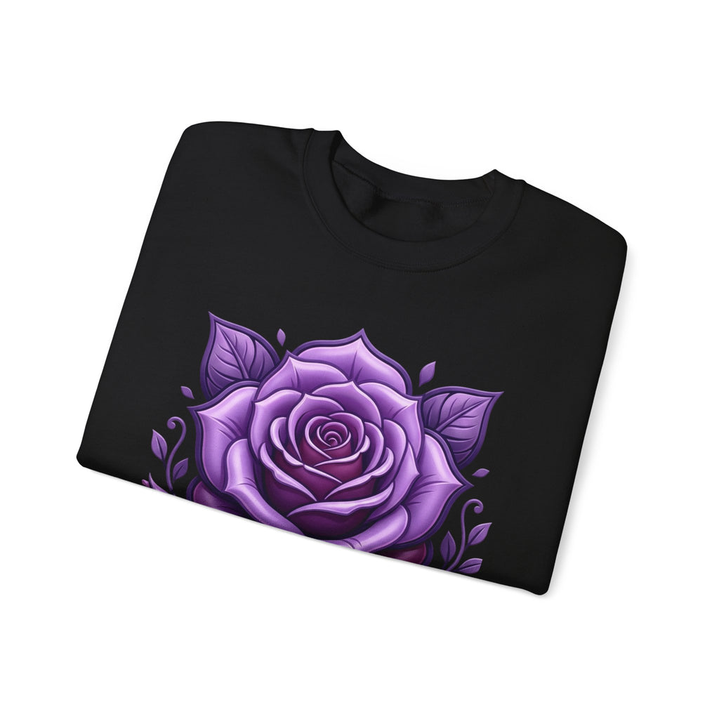 Purple Rose Crewneck Sweatshirt