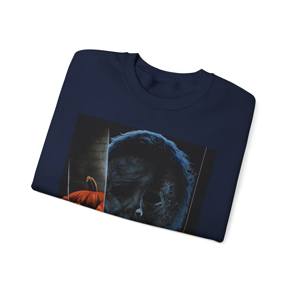 Halloween Thriller Crewneck Sweatshirt — Michael Myers & Jack-O'-Lantern Graphic