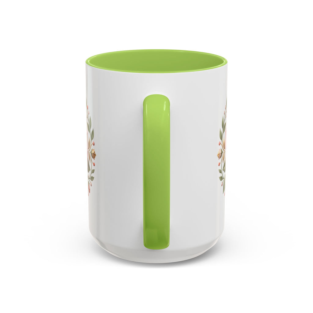 Rose Wreath Accent Coffee Mug — Floral 11/15oz Tea & Coffee Cup