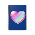 Glitter Pastel Heart Spiral Notebook — Ruled Journal for Teens & Gifts- Navy