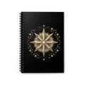 Star Print Spiral Notebook - Ruled Line- Black
