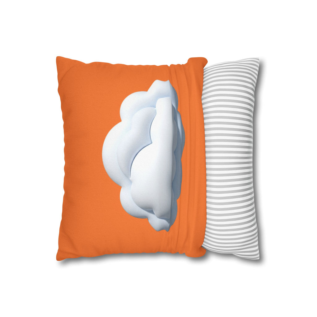 Cloud Graphic Orange Pillowcase — Orange Decorative Throw Pillow Cover
