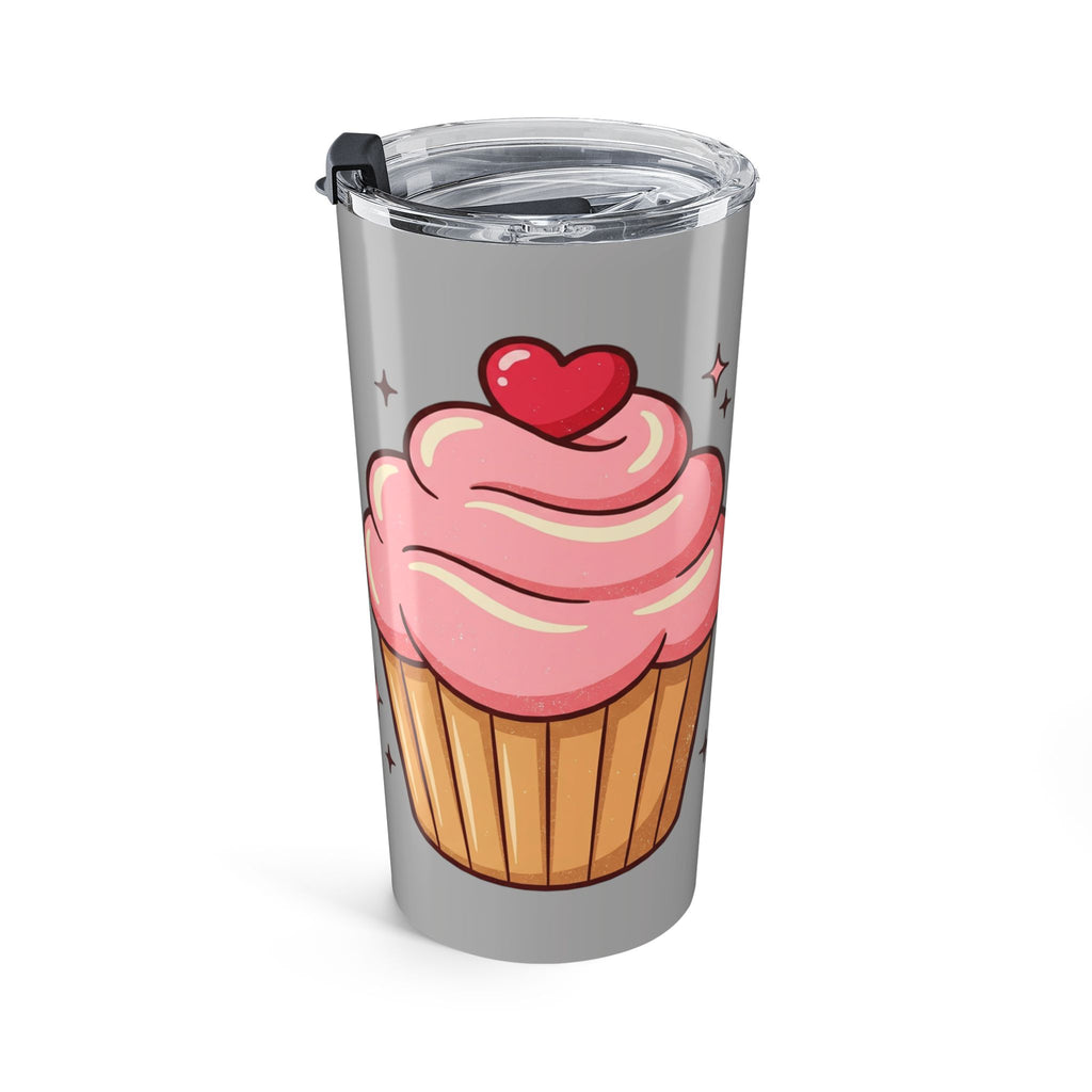 Pink Cupcake Tumbler 20oz- Light Grey