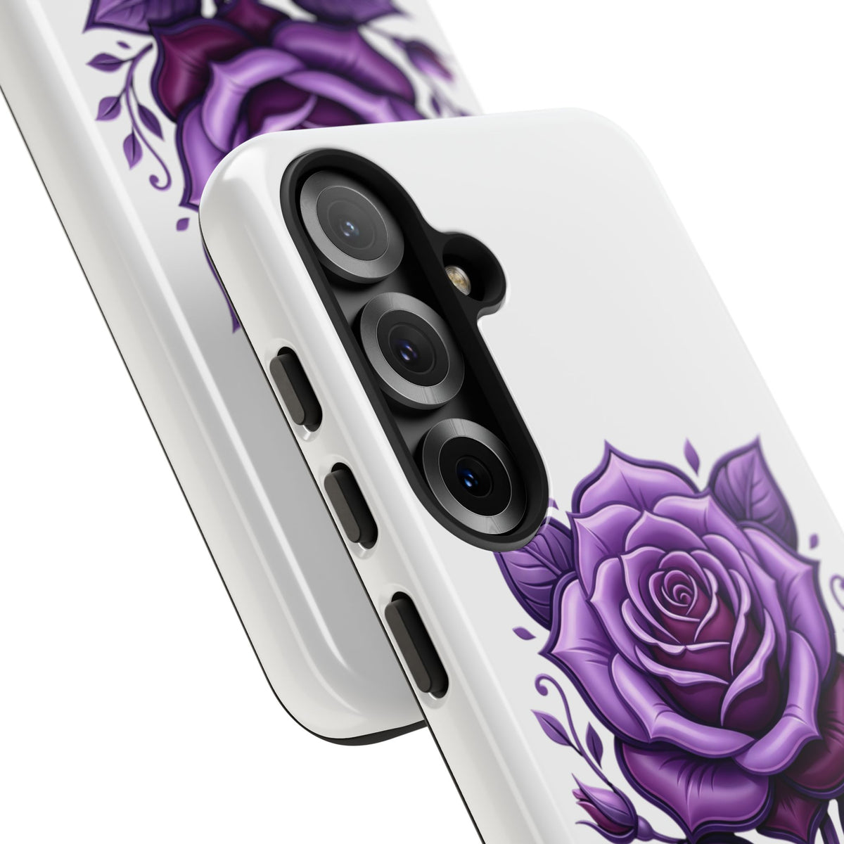 Purple Rose Tough Phone Case — Floral Protective Phone Cover