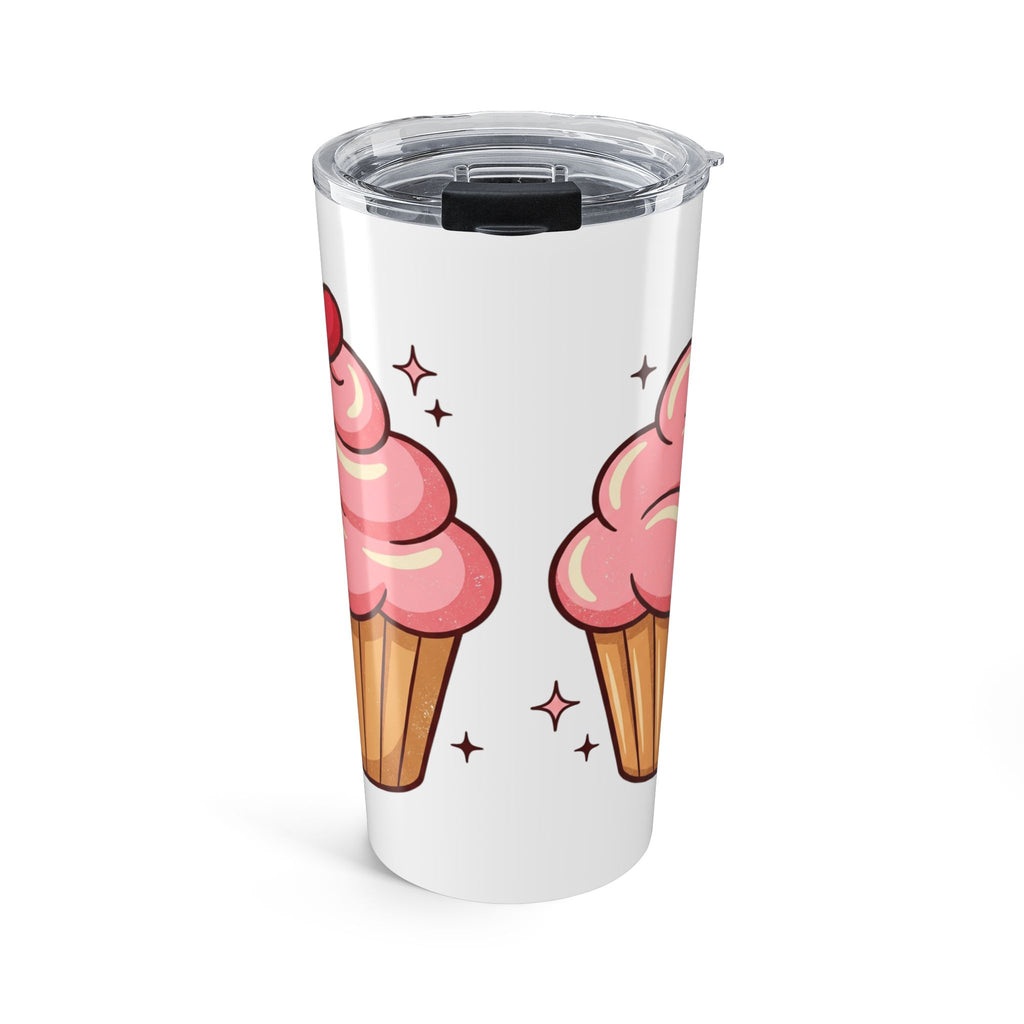 Pink Cupcake Tumbler 20oz- White