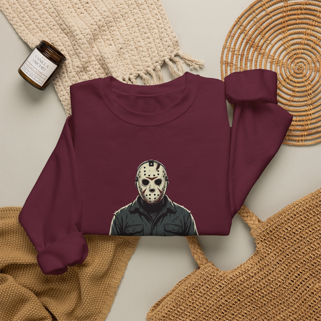 Jason Mask Sweatshirt - Horror Crewneck for Fans of Friday the 13th