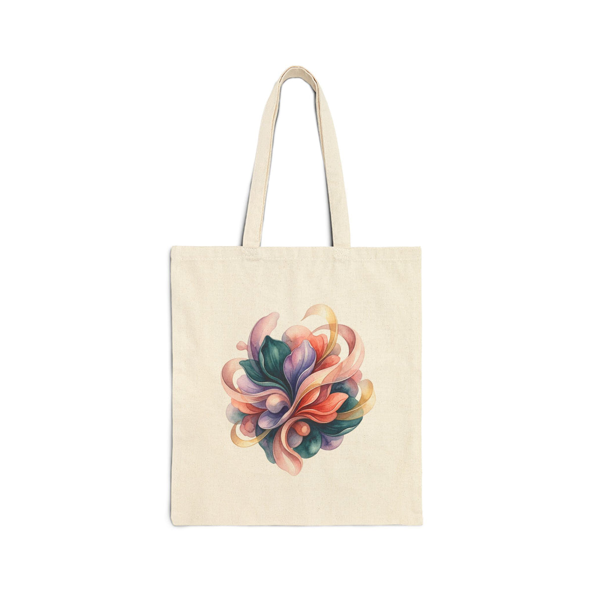 Canvas Tote Bag — Abstract Pastel Floral Swirl Art