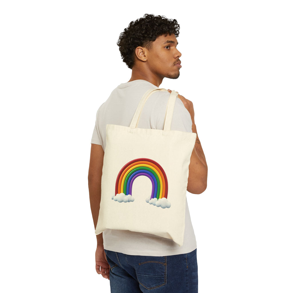 Rainbow Cloud Tote Bag — Cute Rainbow Canvas Tote