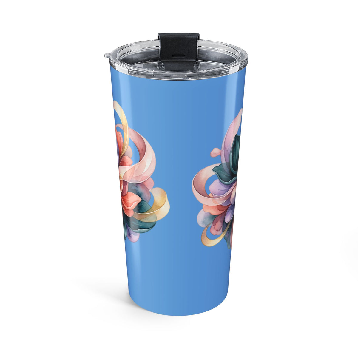 20oz Floral Swirl Tumbler — Colorful Abstract Flower Insulated Travel Cup