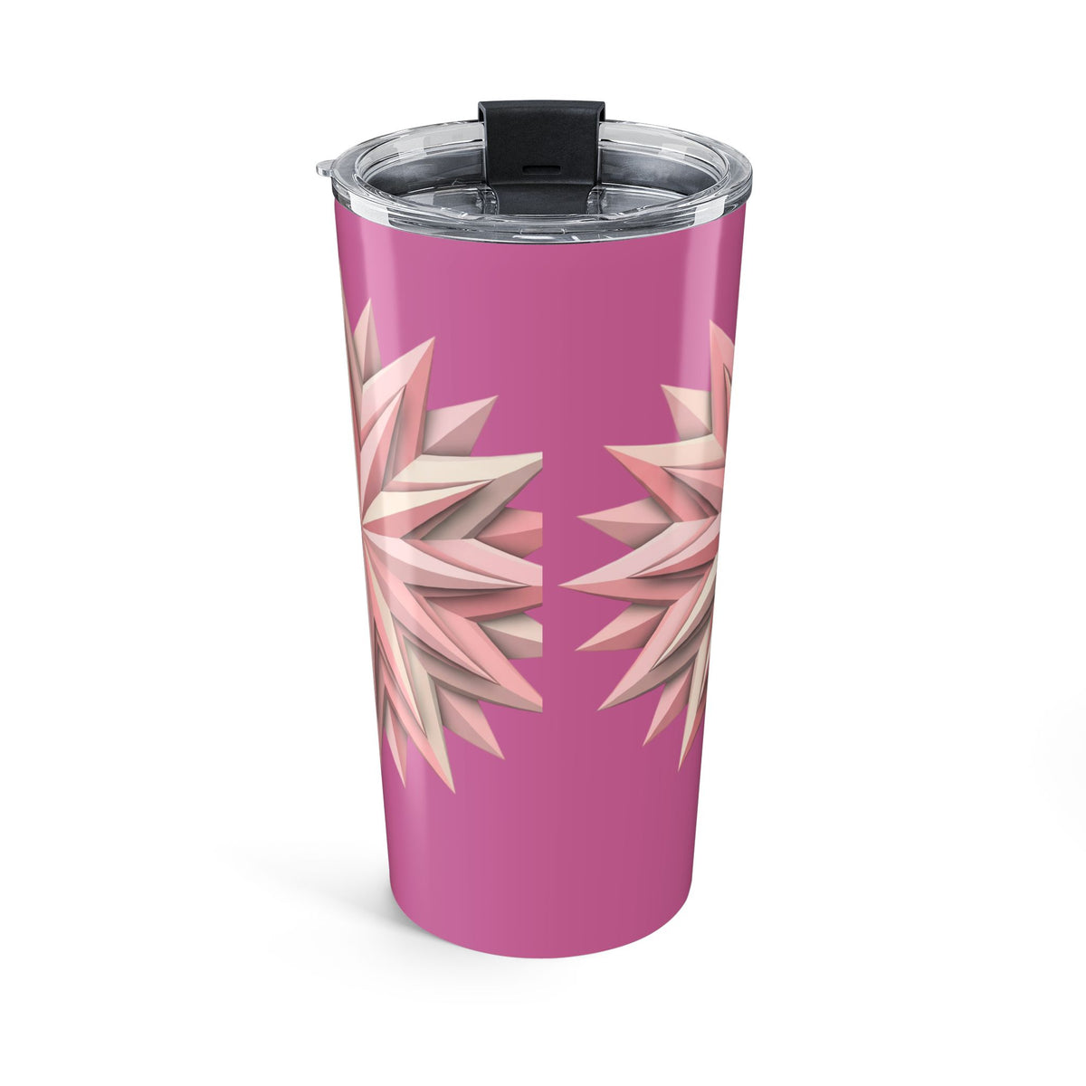 20oz Floral Star Tumbler — Light Pink Geometric Petal Travel Cup