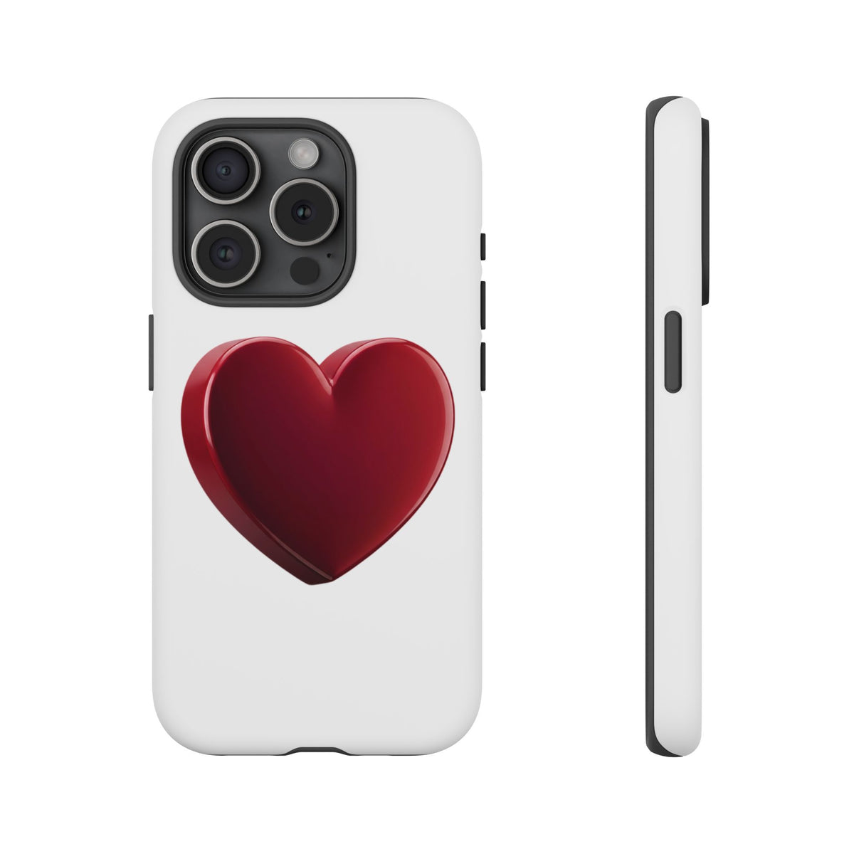 Heart Tough Phone Case - Red 3D Heart Protective Phone Case