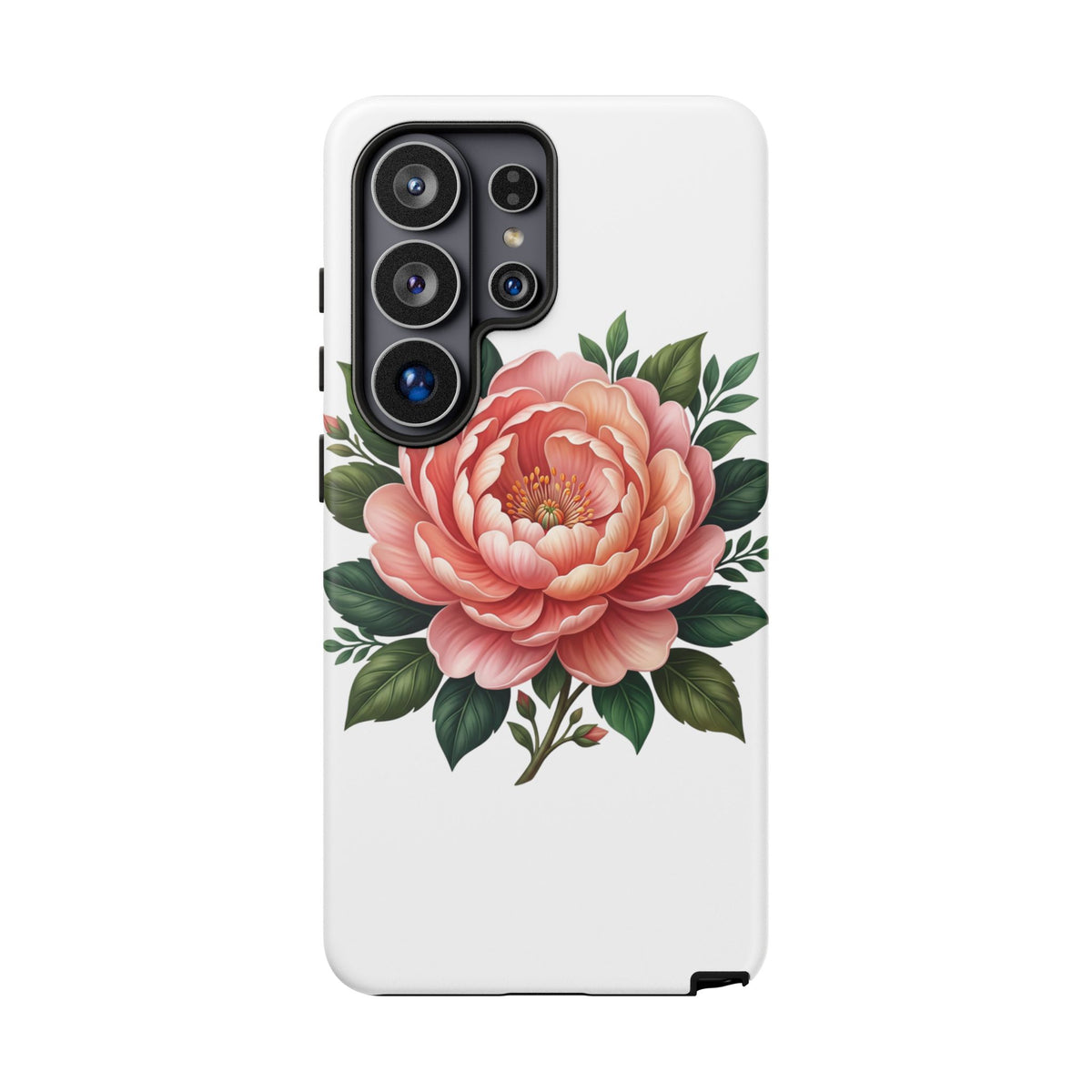 Floral Peony Tough Phone Case — Protective Botanical iPhone Cover
