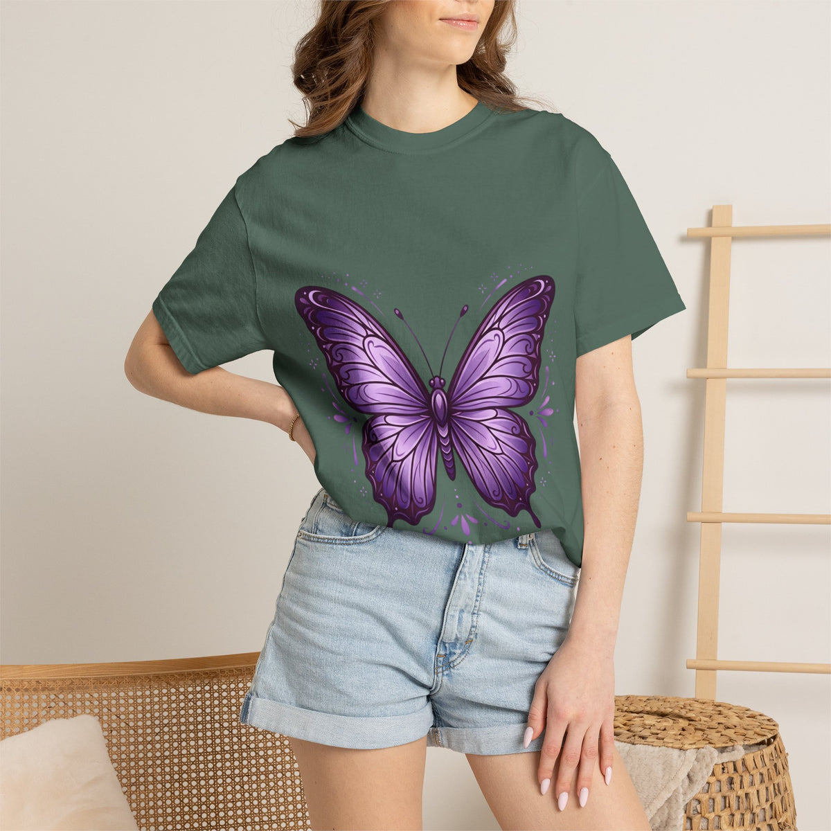 Purple Butterfly T-Shirt — Elegant Monarch Graphic Tee