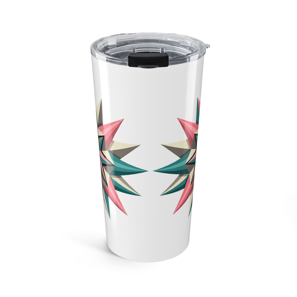 Starburst Geometric 20oz Tumbler — Colorful Modern Floral Travel Cup- White