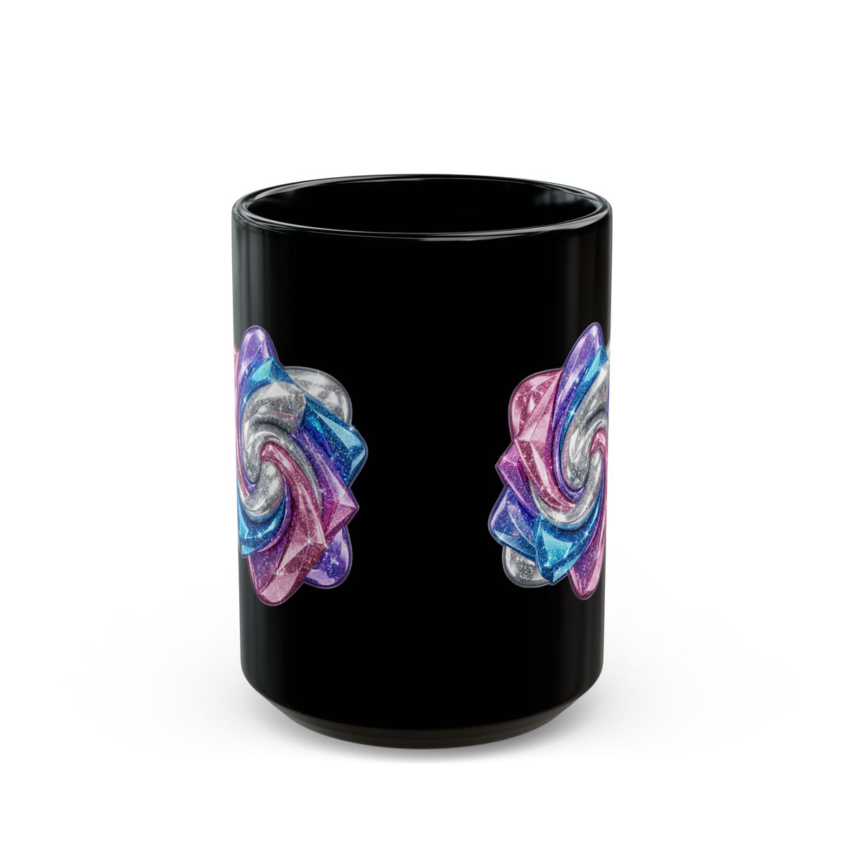 3D Glitter Design Black Mug (11oz, 15oz)
