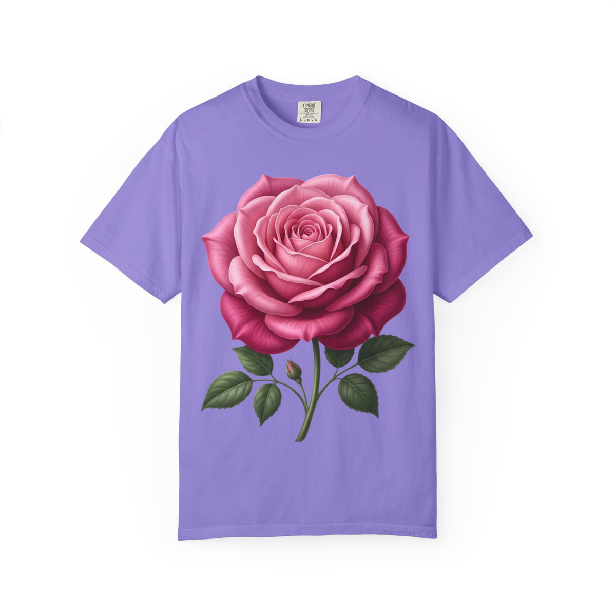 Vintage Pink Rose T-Shirt — Botanical Floral Graphic Tee