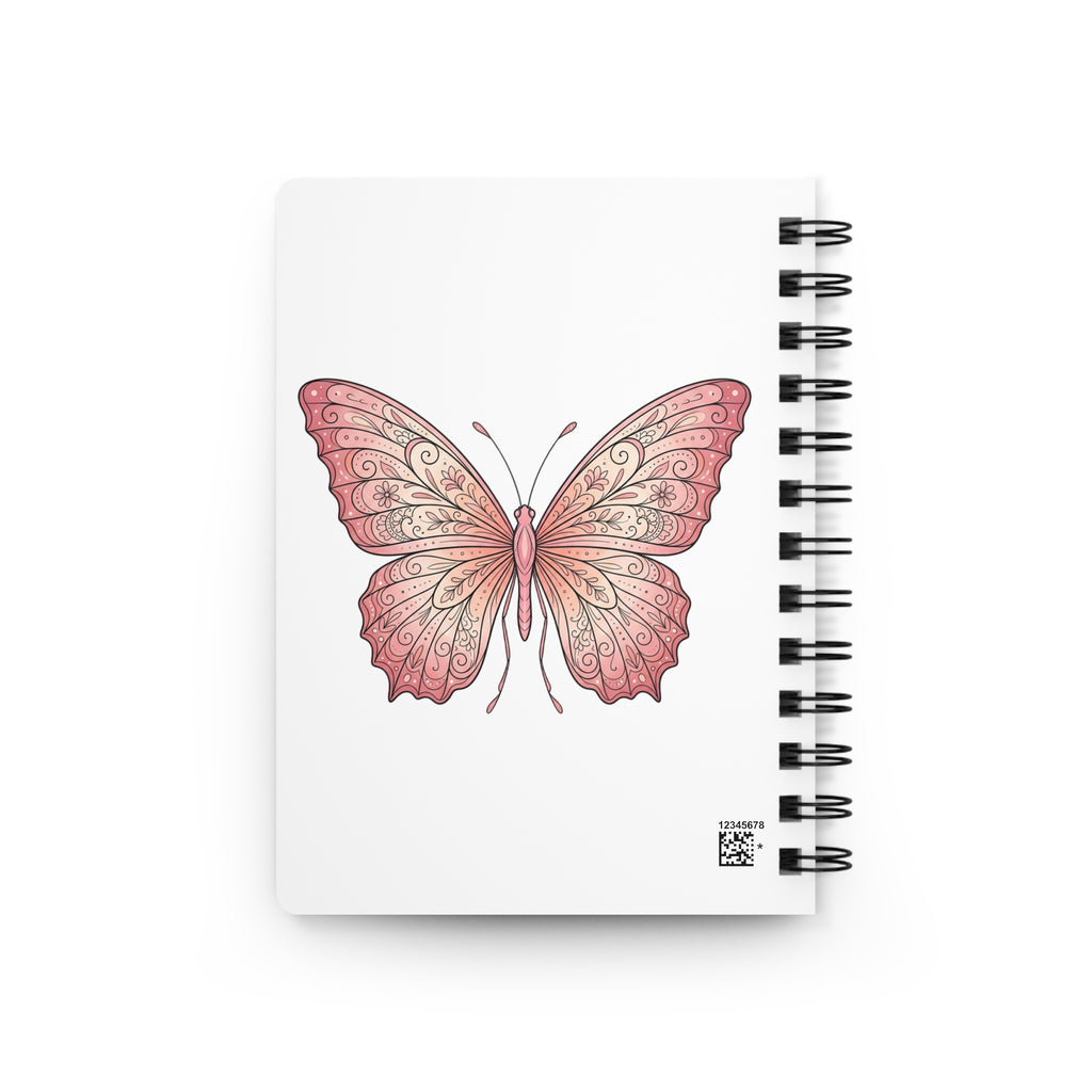 Pink Butterfly Spiral Bound Journal