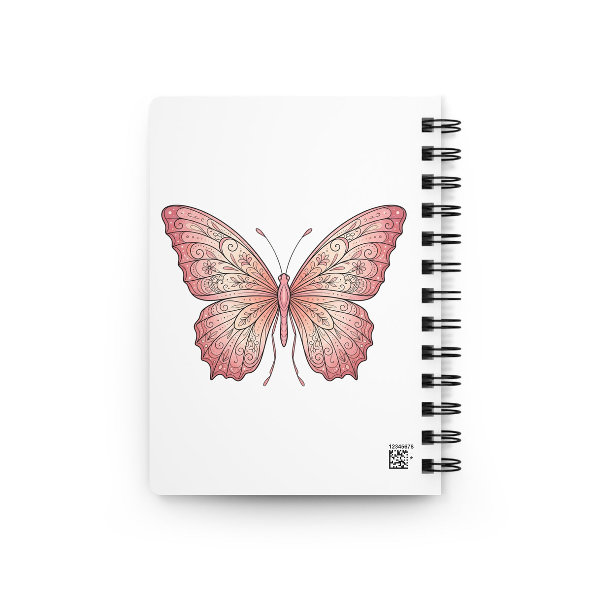 Pink Butterfly Spiral Bound Journal