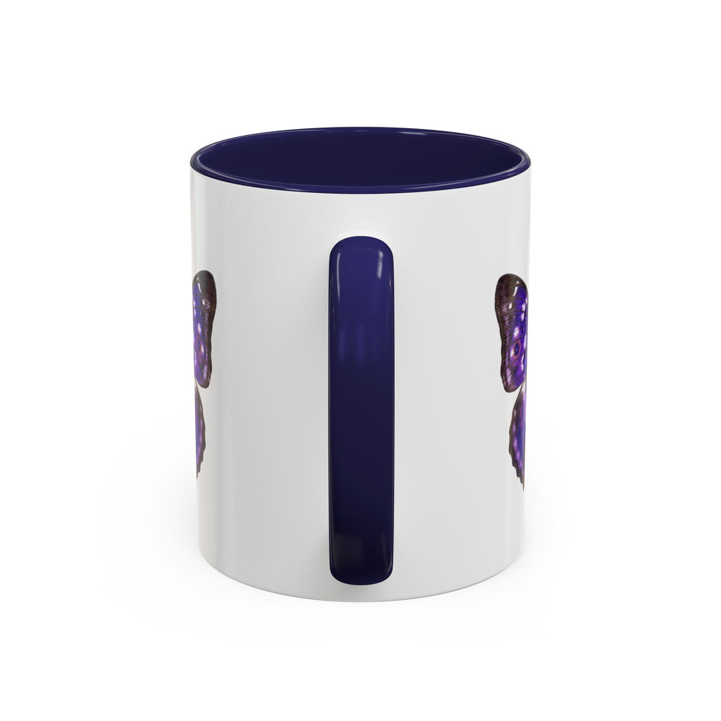 Purple Butterfly Accent Coffee Mug – Elegant Floral Butterfly Ceramic Cup