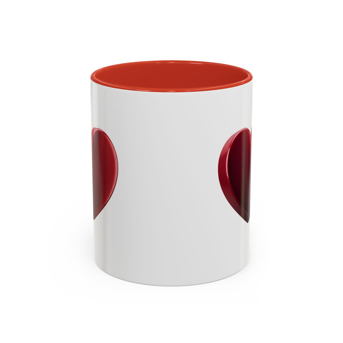 Heart Accent Coffee Mug – Red 3D Heart Design, Valentine’s Day Gift