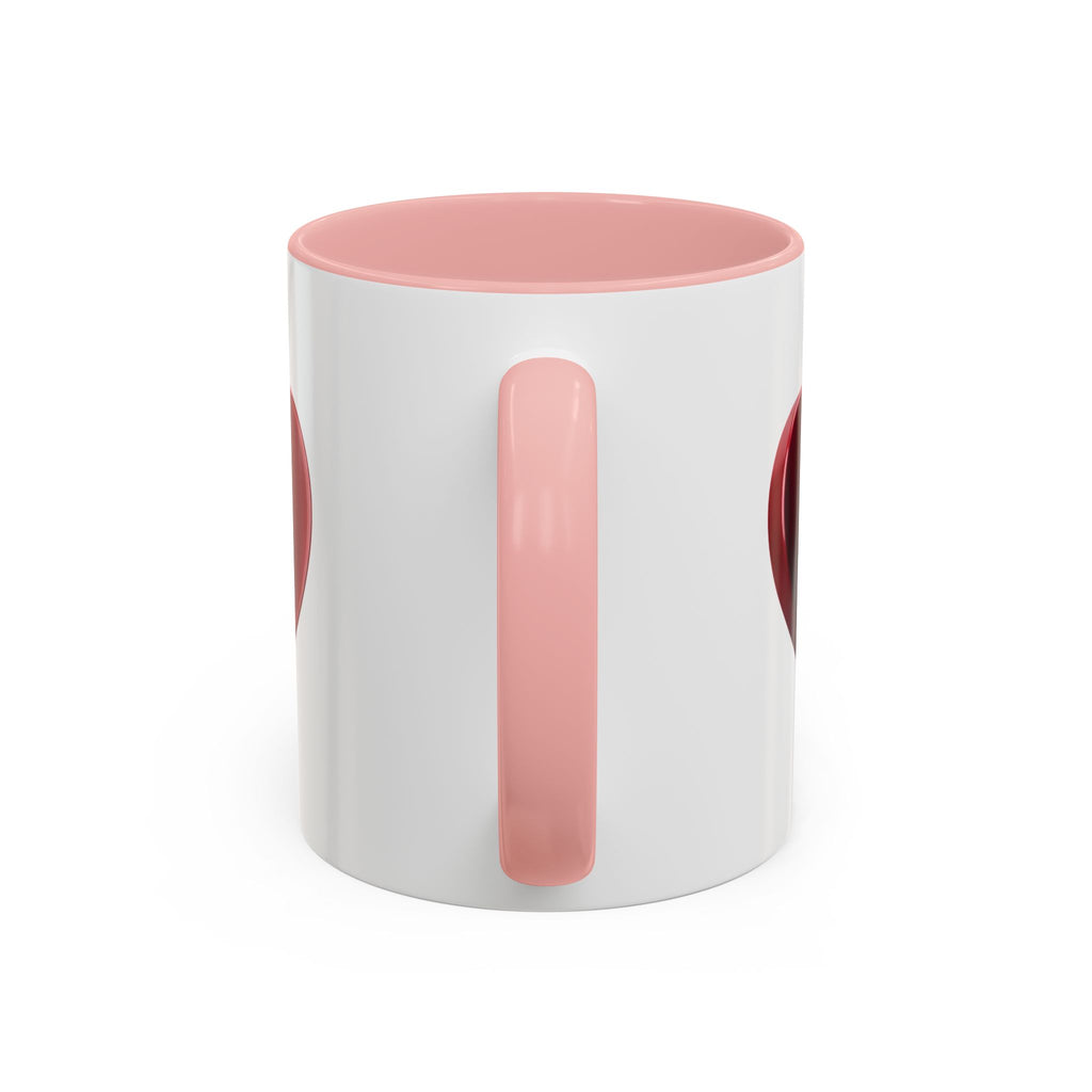 Heart Accent Coffee Mug – Red 3D Heart Design, Valentine’s Day Gift