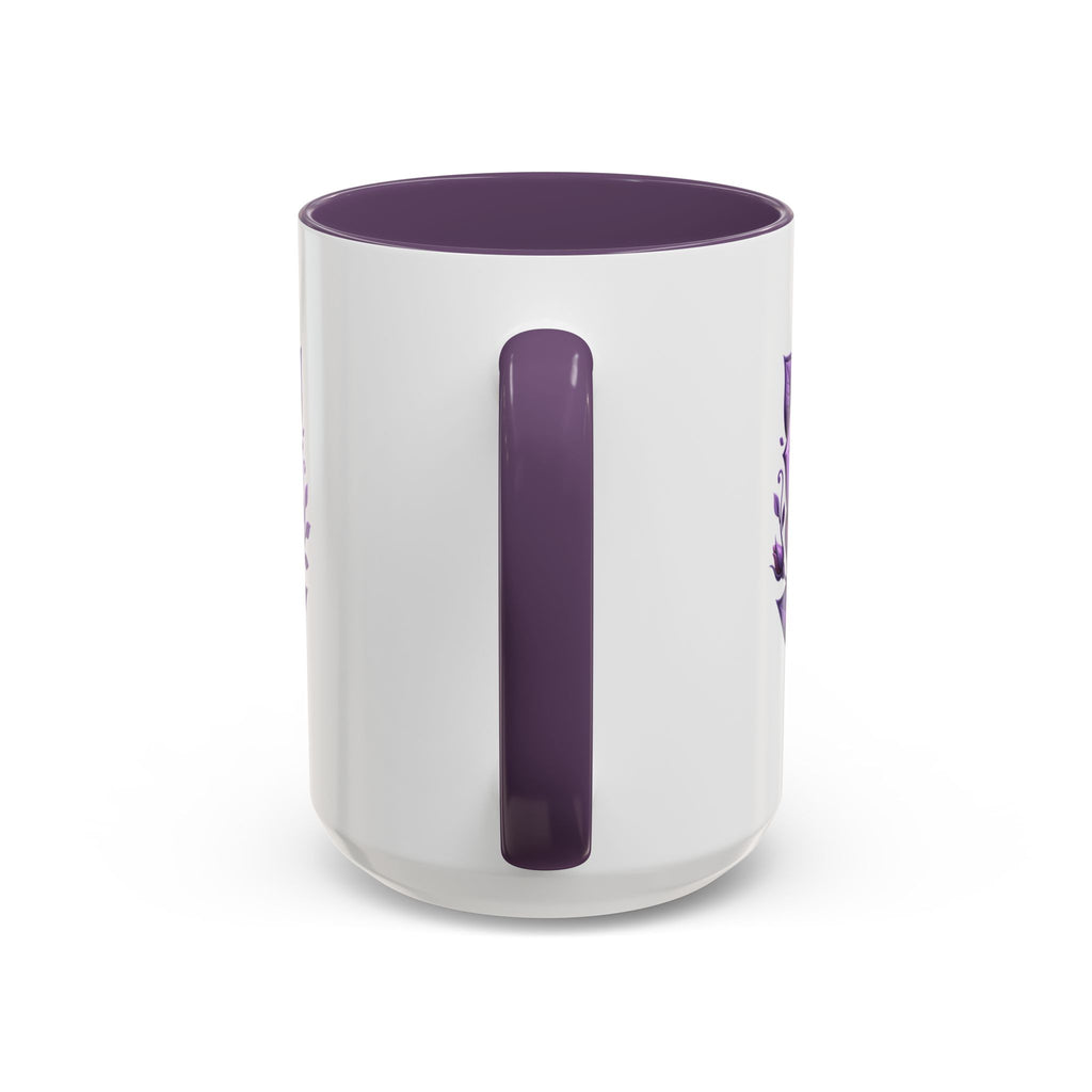 Purple Rose Accent Coffee Mug — Floral Gothic Tea Cup for Women & Gifts