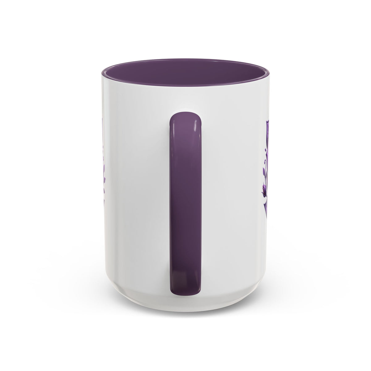 Purple Rose Accent Coffee Mug — Floral Gothic Tea Cup for Women & Gifts